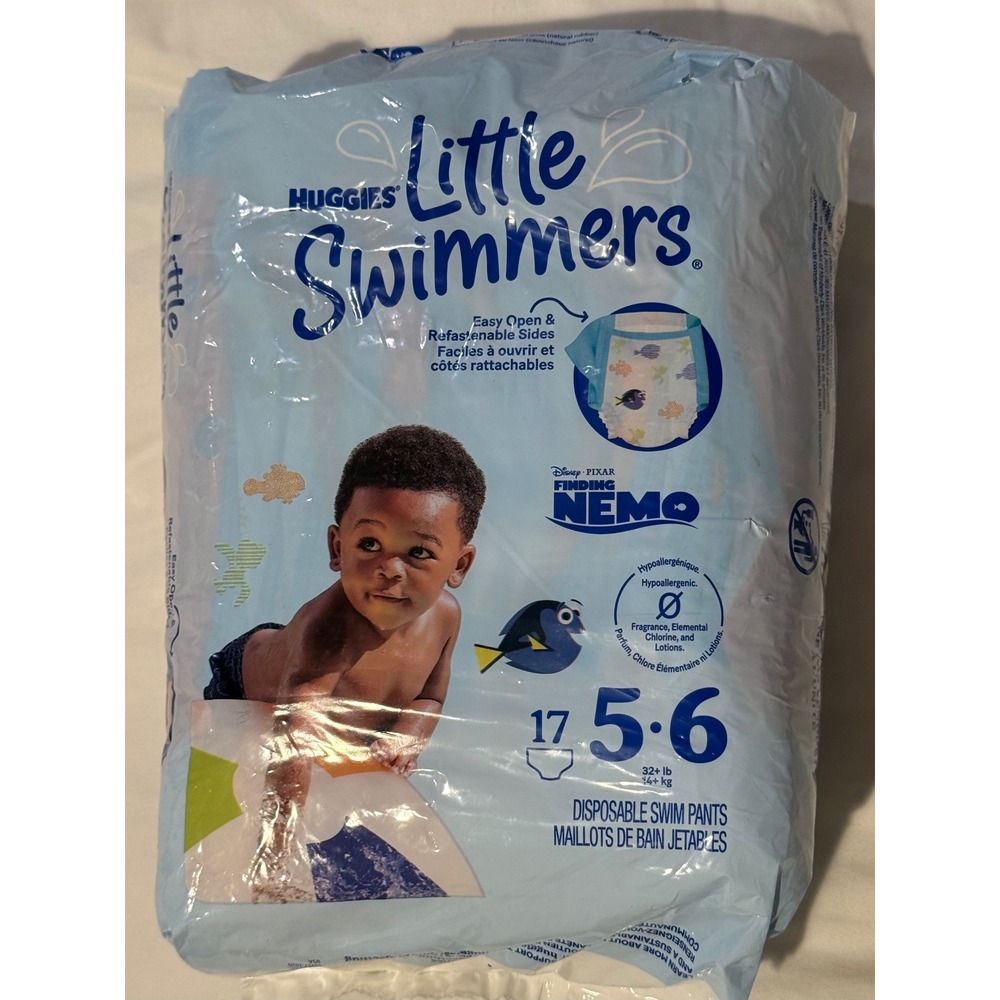 Huggies Little Swimmers Size 5-6 Finding Nemo Disposable Swim Pants 17 Count